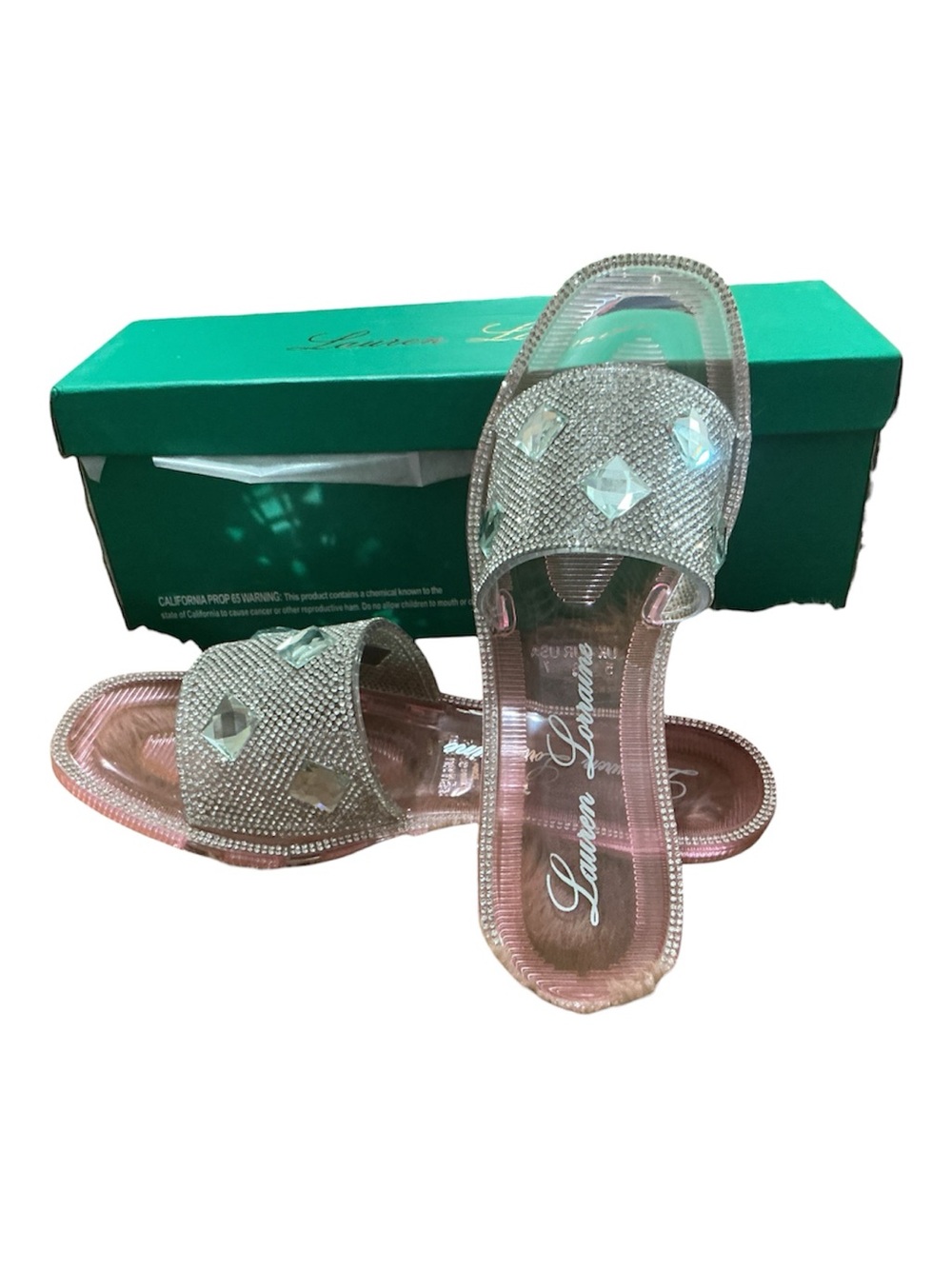 Lauren Lorraine Embellished Pink Sandals